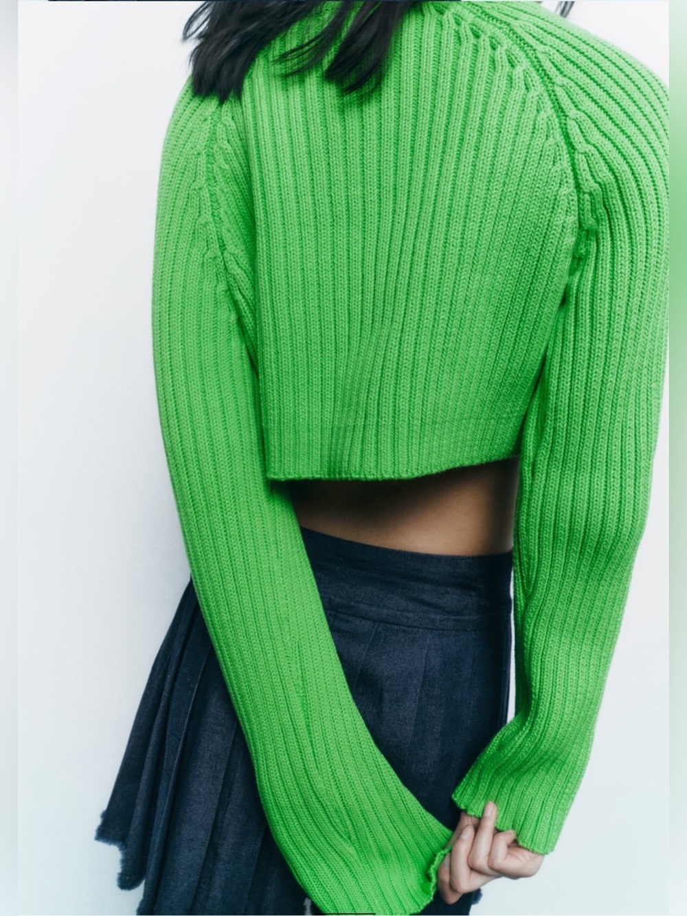 Zara Cropped Rib Knit Sweater - Picture 4 of 7
